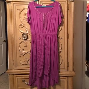 Glitterscope high low cold shoulder sparkly dress